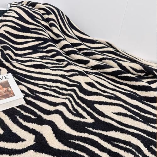 Manta de Forro Polar Suave y Acolchada ELASAD con Estampado de Cebra Negro y Blanco, 50x70 Pulgadas miniatura 5