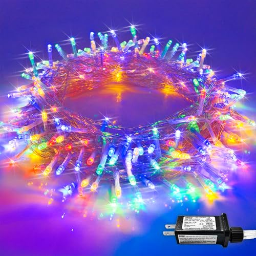 JMEXSUSS Connectable 100 LED Multicolor Christmas Lights for Tree, 8
