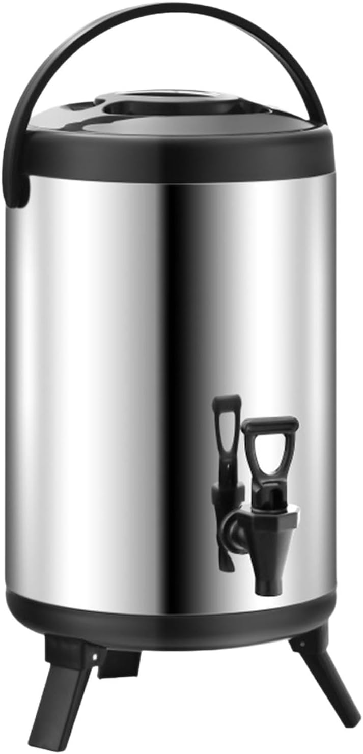 Insulated Barrel Milk Tea Bucket Pots Insulated Drink Dispenser for Tea Juice, 10L