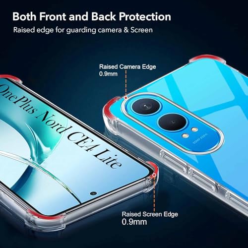 Image of Jkobi Shockproof Crystal-Clear Back Cover for OnePlus Nord CE 4 Lite (Anti Yellow Case | Drop & Camera Protection | Hard Polycarbonate)