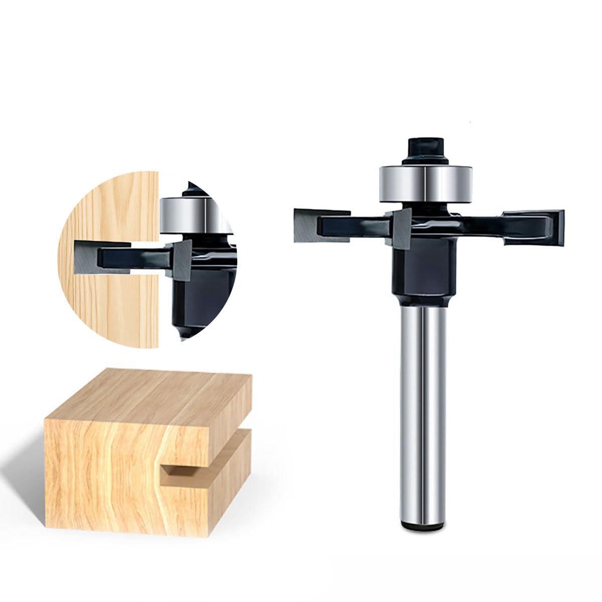 4-Flute T-Slot Router Bit 1/4" Shank 36mm Cutting Diameter 2mm Thickness for Woodworking Grooving