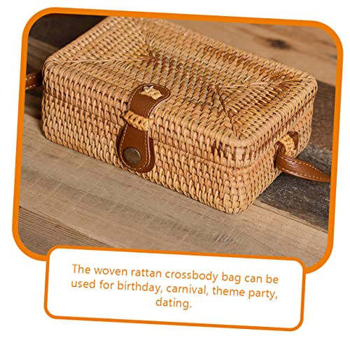 DOITOOL Bolsa De Vime Bolsa De Vime Bolsa Carteiro Para Mulheres Crossbody Bolsa Bolsa Boho Com Clut
