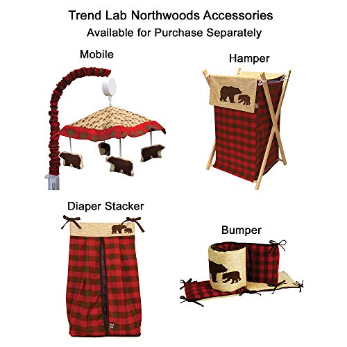 Trend Lab Northwoods Forest Animal Theme Buffalo Plaid 3 Piece Baby Crib Bedding Set #TOP5