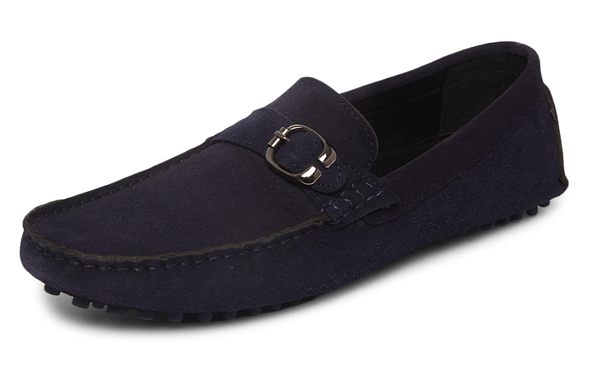 LOUIS STITCH Federal Blue Loafers for Men Italian Suede Leather Casuals Style Sole Side Buckle Penny Loafer Shoes 6 UK (TAFR) (B095KVGWF9) Amazon Price History, Amazon Price Tracker