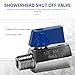 Ruitutedianzi 4X Ball Valve 1/2 Inch 304 Stainless Steel Mini Ball Valve Female and Male NPT Great for Shower Flow Control Valve
