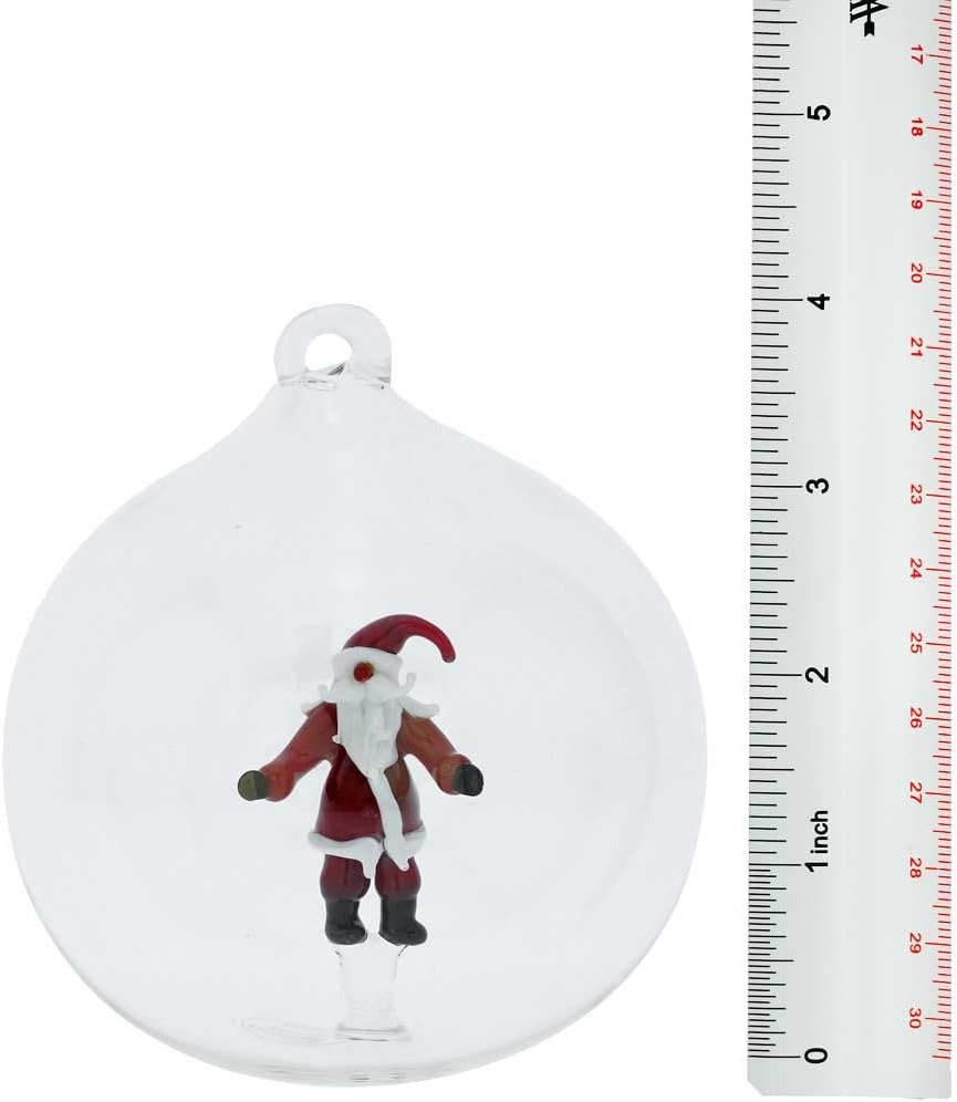 Glass Of Venice Murano Glass Santa Christmas Ornament