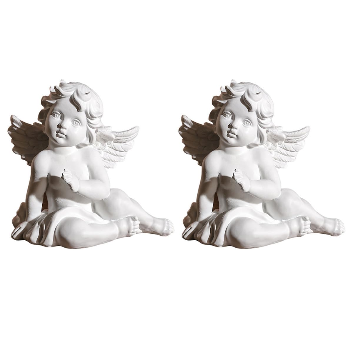Levemolo Resin Engel Figuren 2 Stück Tischdekoration Wohnfiguren Dekoration Elegante Tragbare Harz Engelsfigur für Schreibtisch und Wohnraum