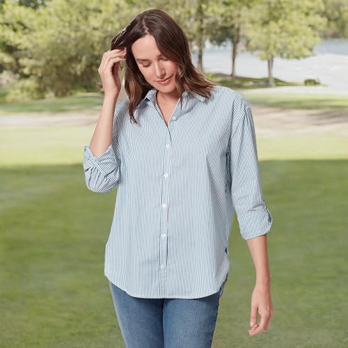 Image of Gloria Vanderbilt Women's Amanda Oversized Button Down Shirt with Roll-tab Sleeves