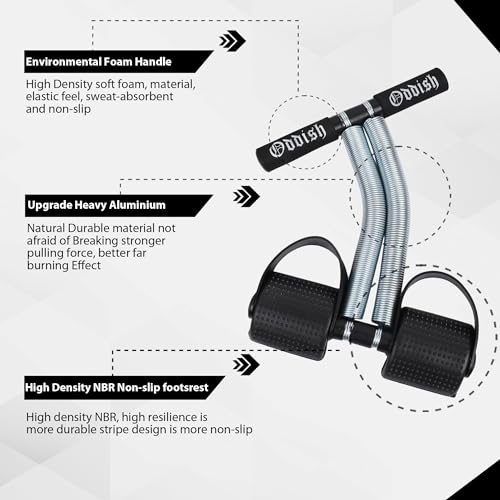 Image of ODDISH Way to Fitness Double Spring Tummy Trimmer & Push Up Bar Combo Core & Upper Body Workout with Heavy Duty Dual Spring Red /Black Standard Size (Black)