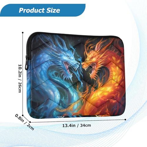 Funda para portátil 13-14 pulg con diseño de dragón miniatura 3