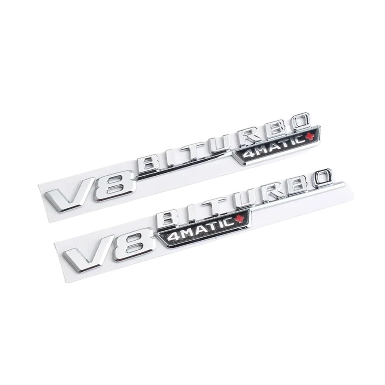 OVARIA 3D ABS Black Car Decal V8 BITURBO Rear Trunk Emblem Sticker Logo GLE63S Badge Fit For Mercedes AMG GLE 63 S W167 W166 C292(V8 Shiny Silver 2Pcs)