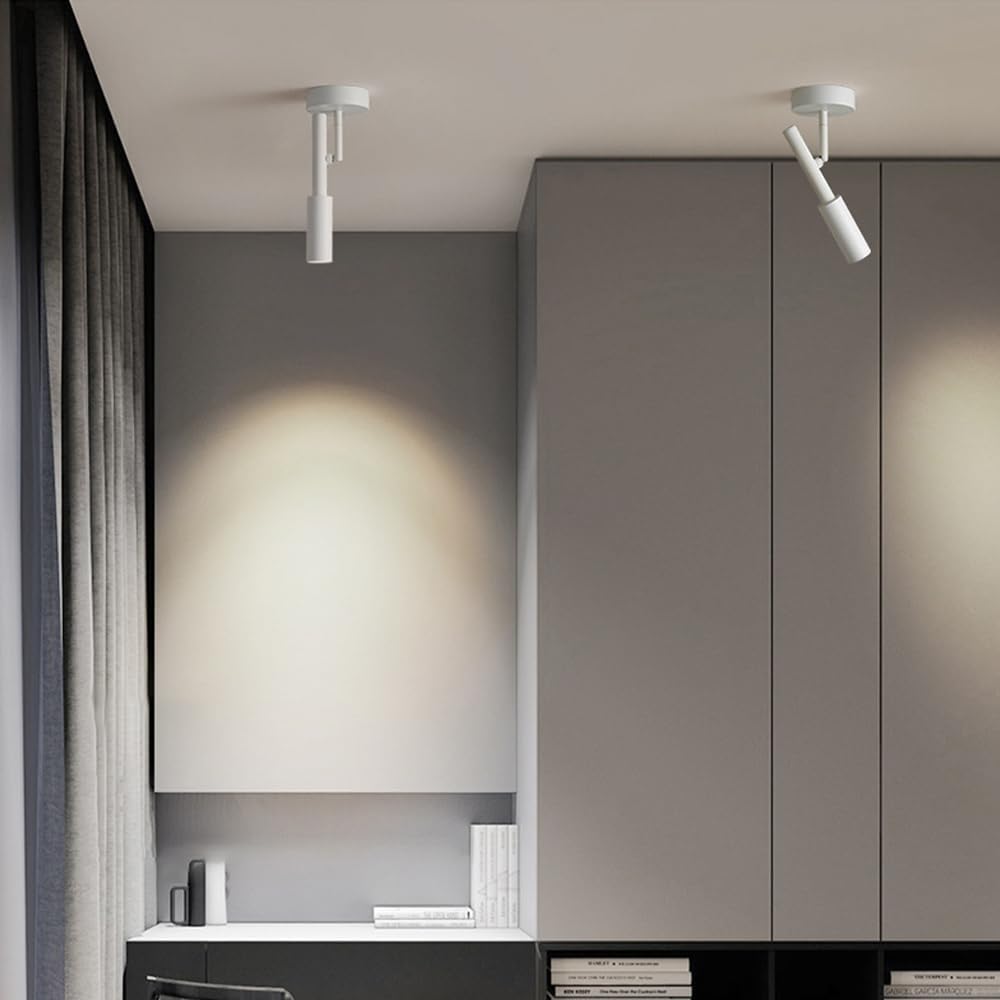 Faretti LED da Soffitto Faretto Da Soffitto A LED, Apparecchio Di Illuminazione Moderno Con Rotazione Regolabile Di 90°+355°, For Accenti, Faretti Da Parete Girevoli Da 5 W For Cucina,(White)