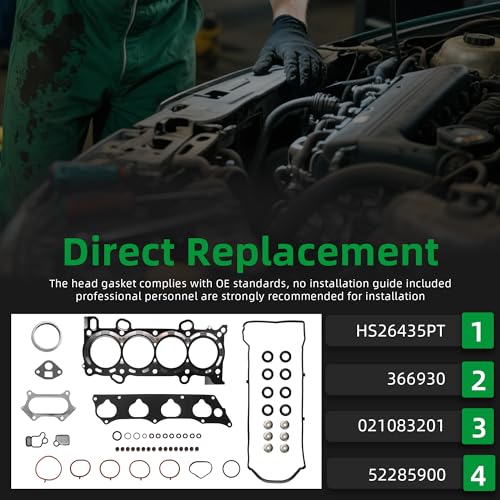 Image of Head Gasket Set HS26435PT Fit for Honda Accord 2008-2013 /Civic 2012-2015 /CR-V 2010-2014 /Crosstour 2012-2015, for Acura ILX 2013-2015, for Acura TSX 2009-2013, 2.4L L4(56pcs)