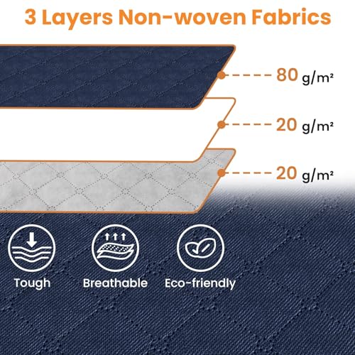 Image of Fab totes 24 Gallons Clothes Storage,Foldable Thick Fabric Blanket Storage Bags, Containers for Organizing Bedroom, Closet, Clothing, Comforter, Organization with Handle (10 Pack,Blue)