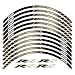 Wjyfexble Un Ensemble de Stickers de Roue de Moto 12 pcs Autocollants réfléchissants imperméables Rayures Rim pour Yamaha YZF R6 WYJHN (Color : Black)