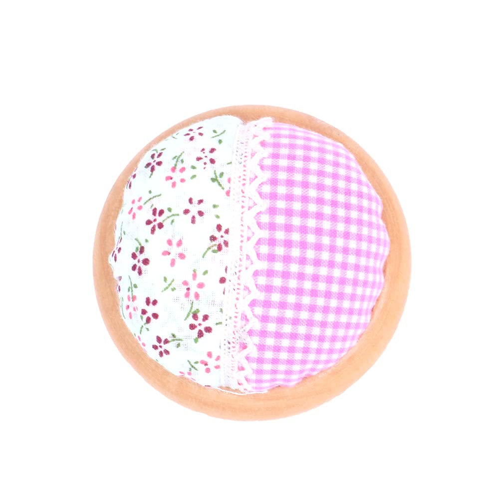 Ancllo Pink 2Pcs Needle Pin Cushion Polka Pumpkin Wrist Band Pin Cushions Wearable Needle Pincushion For Sewing (Pink)