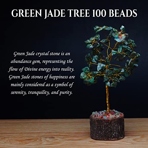 Image of REMEDYWALA Charged Energized Green Jade Crystal Tree for Reiki Healing, Green Jade Stone Tree Showpiece for Good Luck Home Decor, Beautiful Crystal Tree,100 Beads