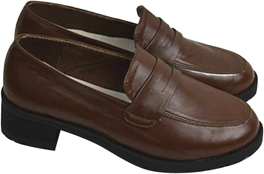 YuanCos Noragami Hiyori Iki High School Girl Retro Style Brown Cosplay Shoes