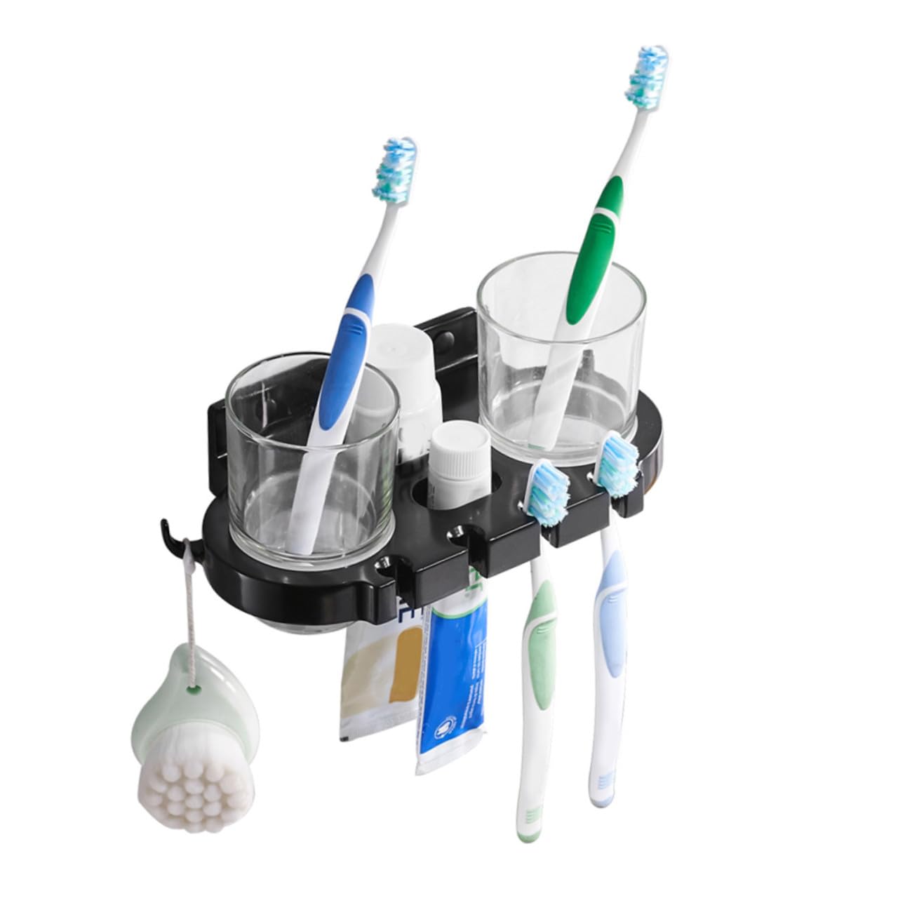 Soporte De Cepillo De Dientes De Aluminio Sin Portacepillos De Dientes Soporte para Vaso De Cepillo De Dientes Estante para Cepillos De Dientes Negro
