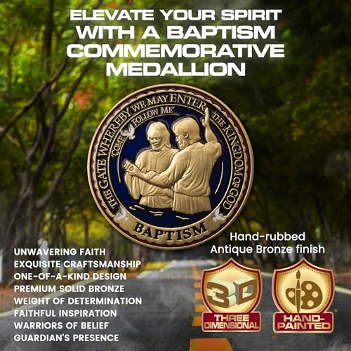 Medallón conmemorativo bautismo 1.75 pulg Zinc miniatura 4