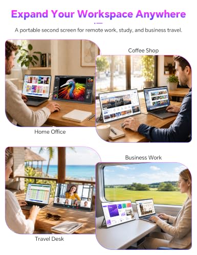 Image of 15.6 inch Portable Monitor Touchscreen, 1080P 10-Point Touch Portable Monitor