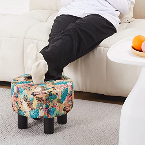 Cpintltrlinenottomanroundfootreststoolupholsteredstepstoolottomanssofastool4woodlegswithantislippadsmodernaccenthomedecorsuitableforlivingroombedroomentrywaypeacock Urban Country Home Decor Cpintltr linen ottoman round footrest stool upholstered step stool ottomans sofa stool 4 wood legs with anti slip pads modern accent home decor suitable for living room bedroom entryway peacock urban country home decor