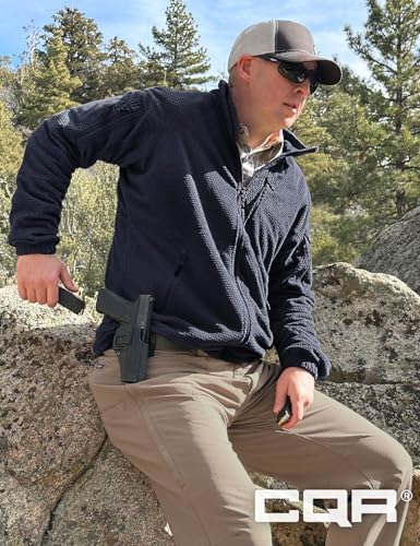 Image of CQR Men's Full-Zip Tactical Jacket, Soft Warm Military Winter Fleece Jackets, Outdoor Coats with Zipper Pockets