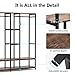 Tribesigns Double Rod Free Standing Closet Organizer,Heavy Duty Clothes Closet Storage with Shelves, Extra Large Wardrobe Clothes Garment Rack, Shelving Unit Capacity 500 lb, (Vingtage Dark Walnut)