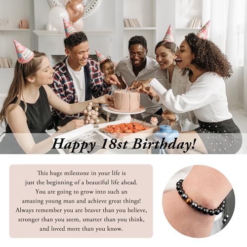 Sereney Valentines Day Gifts for Men Boys as Happy Birthday Gifts for Him, Adjustable Beaded Bracelets for Boys Gifts for Men Teens Son Grandson Boyfriend Step Dad Friends Brother - Image 3