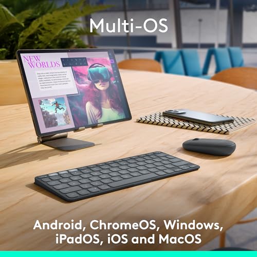 Logitech Keys-to-Go 2 Portable Bluetooth Keyboard for Tablet with Built-in Cover, Slim and Compact Wireless Keyboard for Windows, Android, Linux, iPad, iPhone, Mac, Apple TV - Lilac Logitech Keys-to-Go 2 Portable Bluetooth Keyboard for Tablet with Built-in Cover, Slim and Compact Wireless Keyboard for Windows, Android, Linux, iPad, iPhone, Mac, Apple TV - Lilac