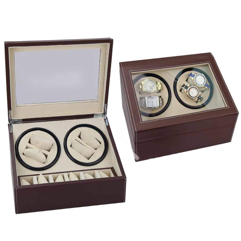 YNIYUJKL Watch Winders Watch Winder Box Automatic Watch Boxes Winder Leather Watch Winder 4+6 Storage Box Case Watch Organizer Quiet