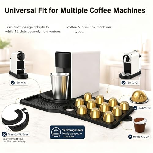 Silicone Coffee Machine Mat with 12 Slots - Drip-Proof and Organised - Image 7
