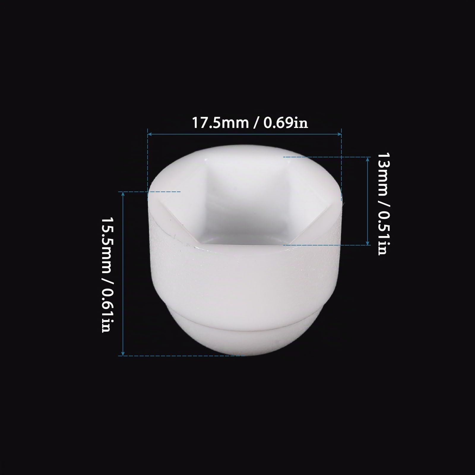 QUARKZMAN M8x13mm Cupola Bullone Dado Protezione Tappo Coperture x 25pz Plastica Esagonale Vite Cappucci per Porte e Tubi, [Bianco]