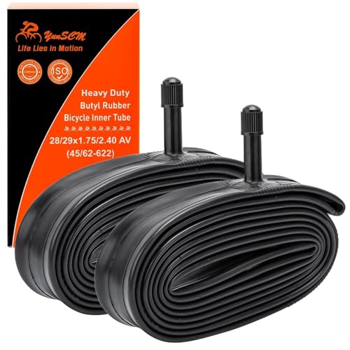 YUNSCM 29x1.75/2.4 28x1.75/2.4 (45/62-622) Heavy Duty Bike Tubes AV32mm Schrader Valve 28