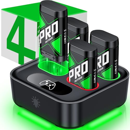 Upgraded Charger for Xbox One Controller Battery Pack with Four USB C Xbox Rechargeable Battery Pack Series X|S, One S/One X/Elite Controller Charger Station Accessories