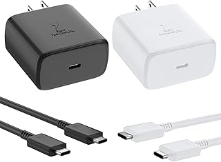 45W Super Fast USB-C Charger 6.6FT Type C Charger Cable Cord Fast Charging Android Phone Wall Charger Block for Samsung Galaxy S23 Ultra/S23/S23+/S22/S22 Ultra/S22+/S21, Galaxy Tab S8+, 2Pack
