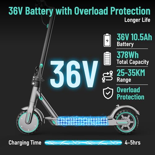 Image of 350W /500W Adult Electric Scooter, 8.5 inch /10 inch Solid Tires, 36V 7.8AH-15AH Battery, UP to 19-25MPH, 20-31 Miles Range, Foldable Lightweight E-Scooter, Dual Brakes, App Control, Max Load 265 LBS