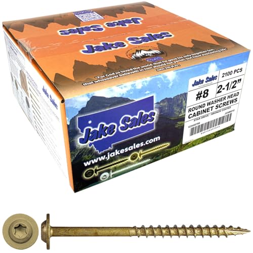 8 x 2-1/2" Bronze Star Multipurpose Torx/Star Drive Head Exterior Coated Modified Truss Head Cabinet Wood Screw - Full Box - 1500 Approx. Screws