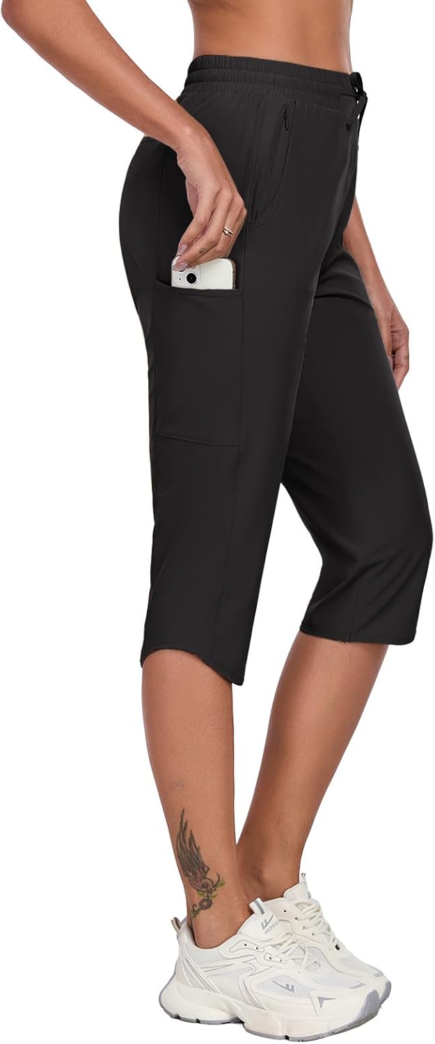 GymBrave Women's Capri Pants with 6 Pockets Quick Dry Lightweight Cargo Hiking Capris Outdoor Casual Travel - Image 3