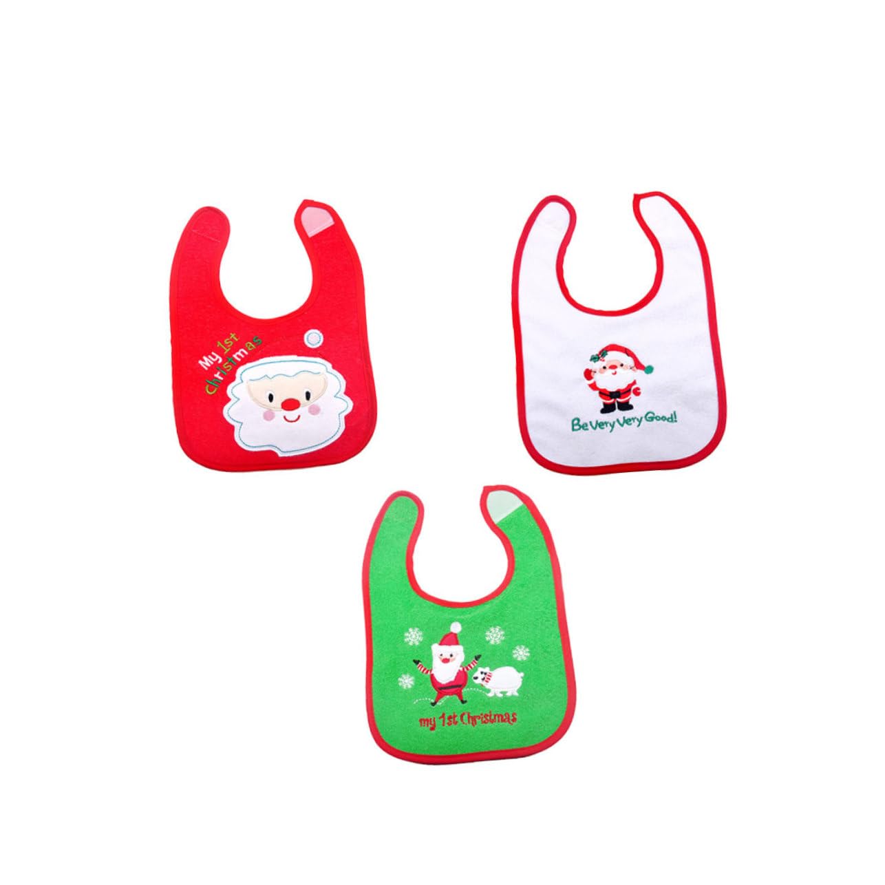 UPKOCH 9piezas Baberos De Alimentación Para Bebés Diseño De Santa Claus Recolector De Comida Para Navidad y Día Día
