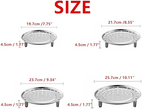 Miniatura 2 de Estante redondo de acero inoxidable, grueso de 7.7 pulgadas, 8.5 pulgadas, 9.3 pulgadas, 10 pulgadas de diámetro, bandeja de vapor para utensilios