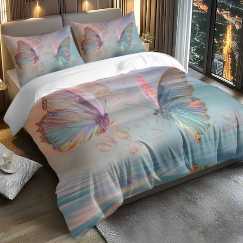Housse de couette 140x200 insecte géométrique parure de lit douce - 3