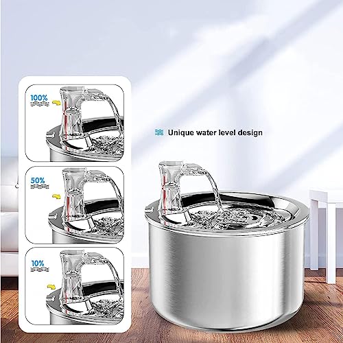 Fuente de agua para gato acero inoxidable miniatura 6
