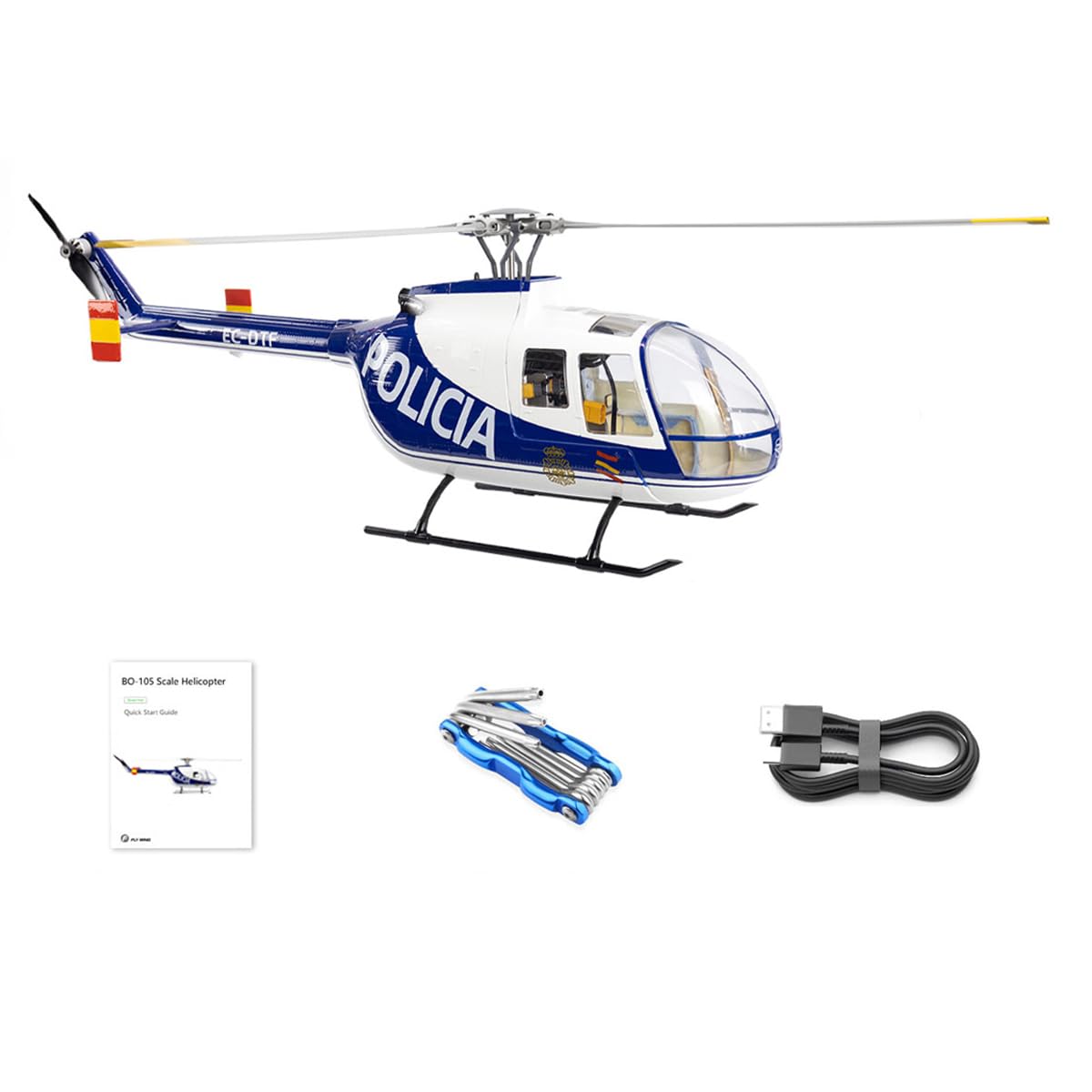 470 rozmiar BO105 RC helikopter, pilot zdalnego sterowania 2,4 G 6CH z kontrolerem lotu H1, tryb kaskaderski 3D/6G, 20 min czasu lotu RTF gotowy do lotu, wojskowy i policyjny malowany