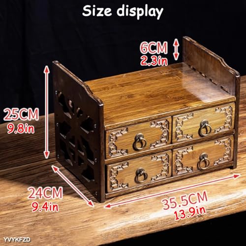 Mesa de altar chino YVYKFZD de bambú con cajón de 35.5cm 3