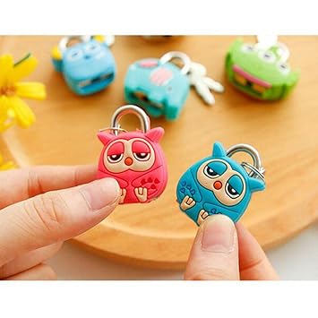 myaddiction Cute Cartoon Doll Animal Mini Padlock Security Lock with Key for Kids Chick Crafts | Other Crafts