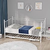 Panana 2 Styles Metal Bed Frame Day Bed 3ft Single Sofa Guest Bed Black/White New