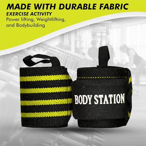 Image of Pro Weightlifting Wrist Wraps with Thumb Loop | Adjustable Gym Wrist Support for Men & Women - Powerlifting, Crossfit, Strength Training & Pain Relief