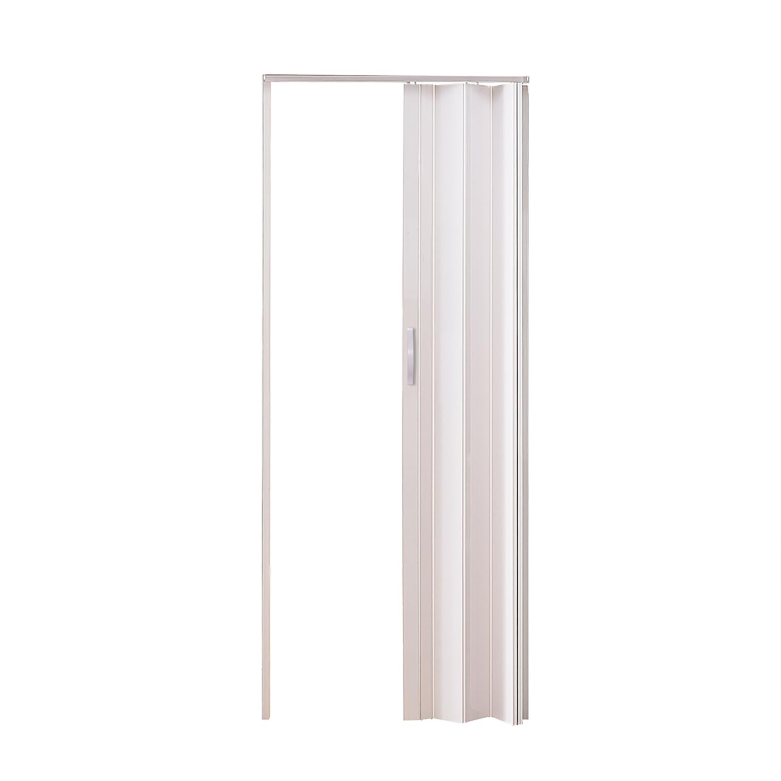 Home - Puertas de armario de acordeón blancas de 36 x 80 pulgadas, puertas plegables corredizas de PVC de doble capa, puerta plegable retráctil para interior, puerta (blanco, 36 x 80 pulgadas)