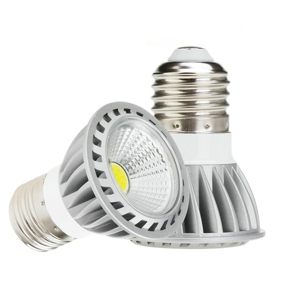 Lot de 5 Spots LED COB 6W GU10/E27 AC85-265V en Aluminium, Non dimmables, pour éclairage intérieur.